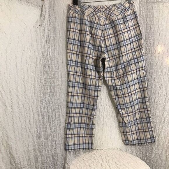 Tommy Hilfiger Plaid Chino Cropped Pants Size 8 - Picture 5 of 8